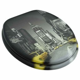 vidaXL Toiletbril van MDF met New York dessin