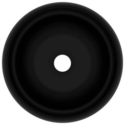 vidaXL Wastafel rond 40x15 cm keramiek matzwart