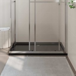 vidaXL Douchebak rechthoekig 80x110 cm ABS zwart