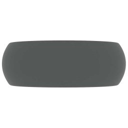 vidaXL Wastafel rond 40x15 cm keramiek mat donkergrijs
