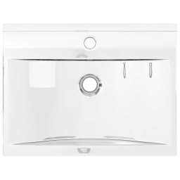vidaXL Wastafel met overloop 60x46x16 cm keramiek zilverkleurig