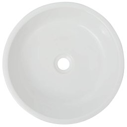 vidaXL Wastafel rond wit 42x12 cm keramiek