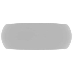 vidaXL Wastafel rond 40x15 cm keramiek mat lichtgrijs