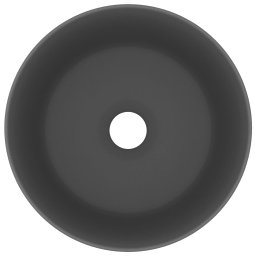 vidaXL Wastafel rond 40x15 cm keramiek mat donkergrijs