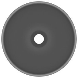 vidaXL Wastafel rond 32,5x14 cm keramiek mat donkergrijs
