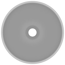 vidaXL Wastafel rond 32,5x14 cm keramiek mat lichtgrijs