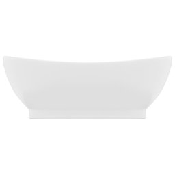 vidaXL Wastafel met overloop ovaal 58,5x39 cm keramiek matwit