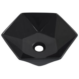 vidaXL Wastafel 41x36,5x12 cm keramiek zwart