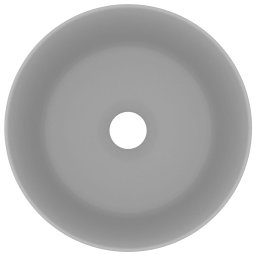 vidaXL Wastafel rond 40x15 cm keramiek mat lichtgrijs