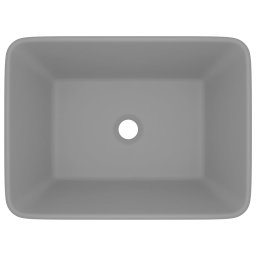 vidaXL Wastafel 41x30x12 cm keramiek mat lichtgrijs