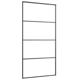 vidaXL Schuifdeur 102,5x205 cm aluminium en ESG-glas zwart