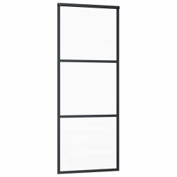 vidaXL Schuifdeur 3-panelen 76x205 cm ESG-glas en aluminium zwart