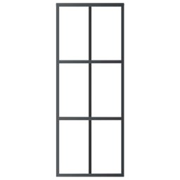 vidaXL Schuifdeur 76x205 cm ESG-glas en aluminium zwart