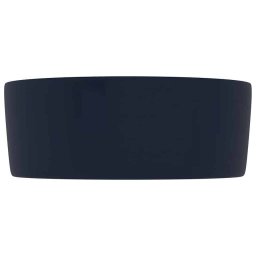 vidaXL Wastafel rond 40x15 cm keramiek mat donkerblauw