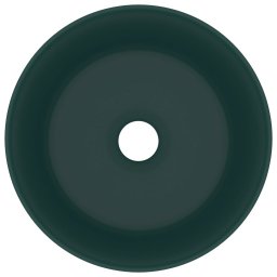 vidaXL Wastafel rond 40x15 cm keramiek mat donkergroen