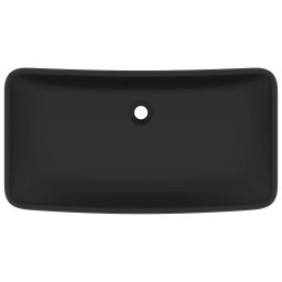 vidaXL Wastafel rechthoekig 71x38 cm keramiek matzwart