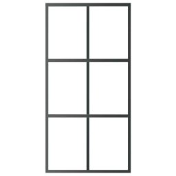vidaXL Schuifdeur 102x205 cm ESG-glas en aluminium zwart