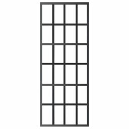 vidaXL Schuifdeur 76x205 cm ESG-glas en aluminium zwart