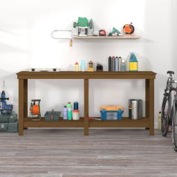 vidaXL Werkbank 180x50x80 cm massief grenenhout honingbruin