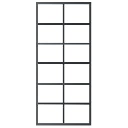 vidaXL Schuifdeur 90x205 cm ESG-glas en aluminium zwart