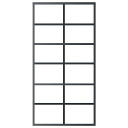 vidaXL Schuifdeur 102x205 cm ESG-glas en aluminium zwart