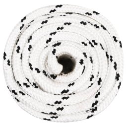 vidaXL Boottouw gevlochten 16 mmx25 m polyester wit