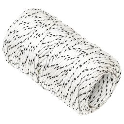 vidaXL Boottouw gevlochten 2 mmx25 m polyester wit