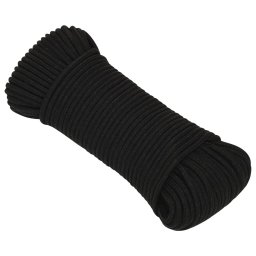 vidaXL Werktouw 5 mm 25 m polyester zwart