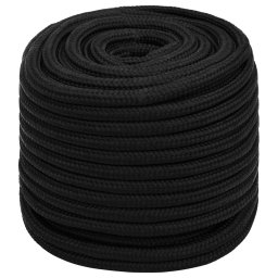 vidaXL Werktouw 18 mm 50 m polyester zwart