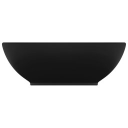 vidaXL Wastafel ovaal 40x33 cm keramiek matzwart