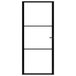 vidaXL Binnendeur 102,5x201,5 cm ESG-glas en aluminium zwart