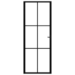 vidaXL Binnendeur 76x201,5 cm ESG-glas en aluminium zwart