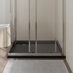vidaXL Douchebak vierkant 90x90 cm ABS zwart