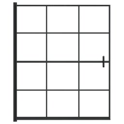 vidaXL Douchewand 116x140 cm ESG zwart