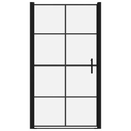 vidaXL Douchedeur 100x178 cm gehard glas zwart