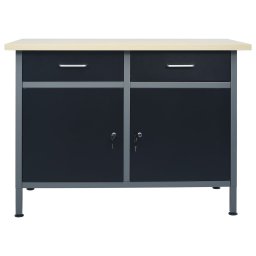 vidaXL Werkbank 120x60x85 cm staal zwart