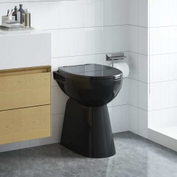 vidaXL Randloos Toilet 7 cm extra hoogte soft-close keramiek zwart