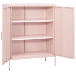 vidaXL Opbergkast 80x35x101,5 cm staal roze