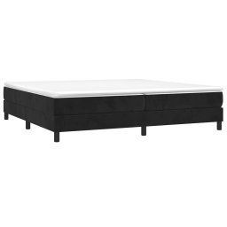 vidaXL Boxspring met matras fluweel zwart 200x200 cm