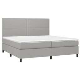 vidaXL Boxspring met matras stof lichtgrijs 200x200 cm