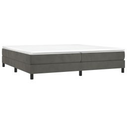 vidaXL Boxspring met matras fluweel donkergrijs 200x200 cm