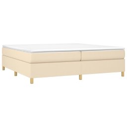 vidaXL Boxspring met matras stof crèmekleurig 200x200 cm