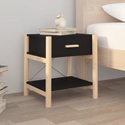 vidaXL Nachtkastjes 2 st 42x38x45 cm bewerkt hout zwart