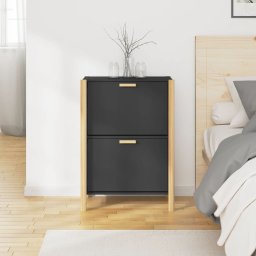 vidaXL Schoenenkast 57,5x33x80 cm bewerkt hout zwart