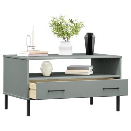 vidaXL Salontafel met metalen poten OSLO 85x50x45 cm hout grijs