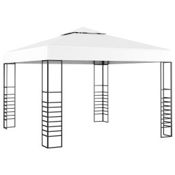 vidaXL Tuinpaviljoen met LED-lichtslinger 3x3 m wit