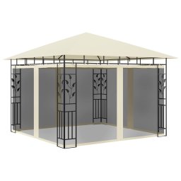 vidaXL Prieel met klamboe LED-lichtslinger 180 g/m² 3x3x2,73 m crème