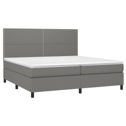 vidaXL Boxspring met matras en LED stof donkergrijs 200x200 cm