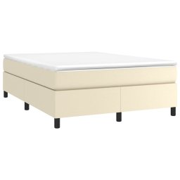 vidaXL Boxspring bed kunstleer crèmekleurig 140x200 cm