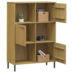 vidaXL Boekenkast met metalen poten OSLO 90x35x128,5 cm hout bruin